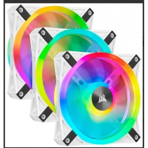 Corsair iCUE QL120 RGB 120mm PWM White Fan 3in1 pack