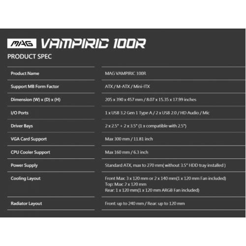 MSI 電競機箱 MAG VAMPIRIC 100R